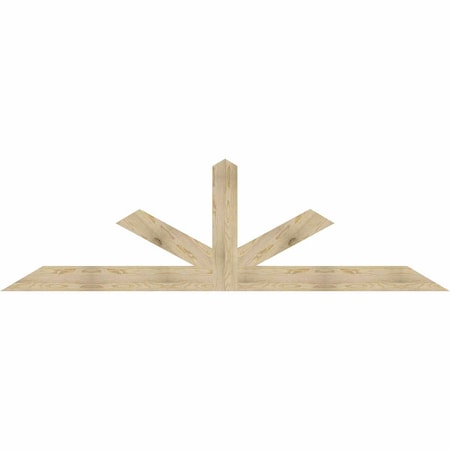 Ekena Millwork Saratoga Rough Sawn Timber Gable Bracket, Douglas Fir, 108"W x 31 1/2"H x 2"D x 6"F, 7/12 Pitch GBW108X31X0206SAR00RDF